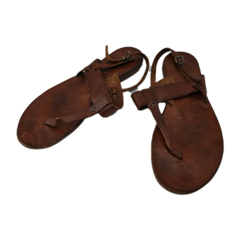 Vero Cuoio Leather Sandals EU 37 Brown Womens